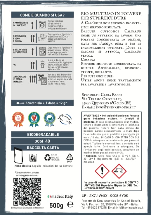 Calcarun - acido citrico multifunzione