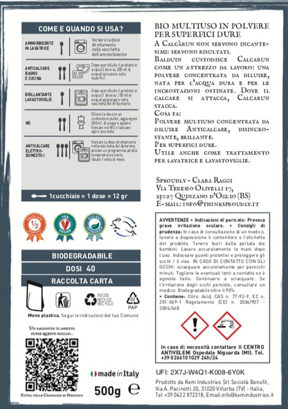 Calcarun - acido citrico multifunzione