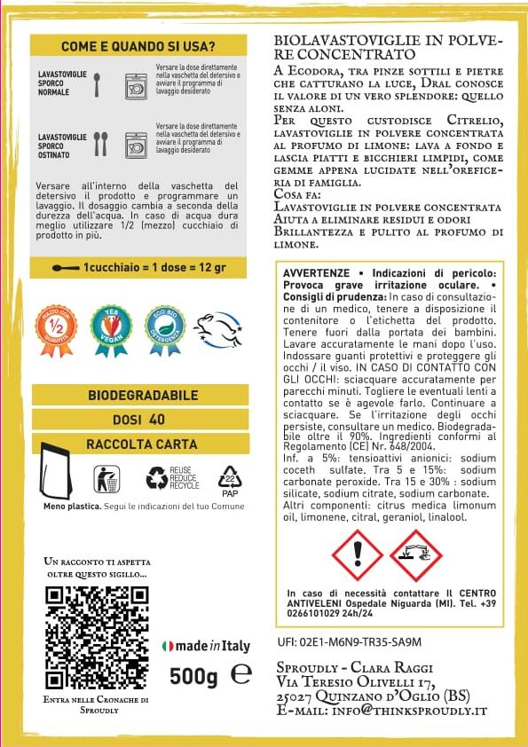 Citrelio - detersivo lavastoviglie in polvere