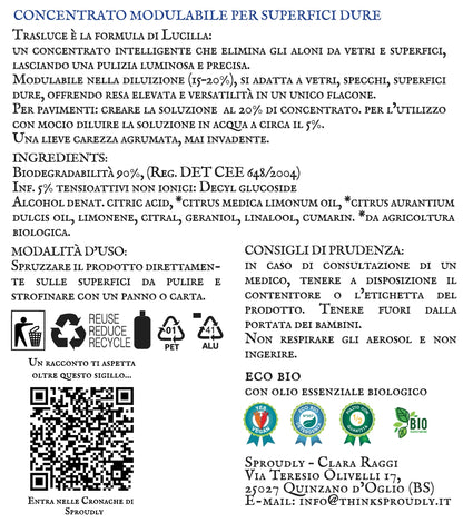 Trasluce - concentrato modulabile per vetri, superfici e pavimenti