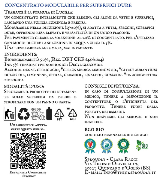 Trasluce - concentrato modulabile per vetri, superfici e pavimenti